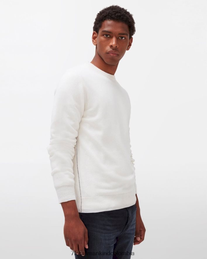 vestir 7 for All Mankind tripulación de cachemira en blanco roto JBNRD841