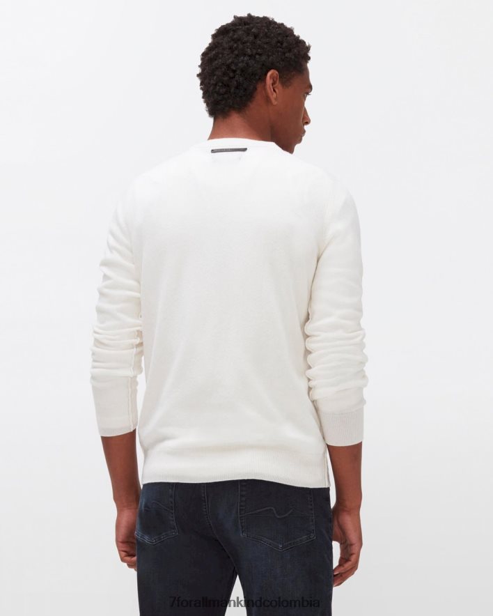 vestir 7 for All Mankind tripulación de cachemira en blanco roto JBNRD841