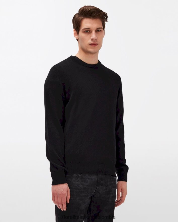 vestir 7 for All Mankind tripulación de cachemira en negro JBNRD833