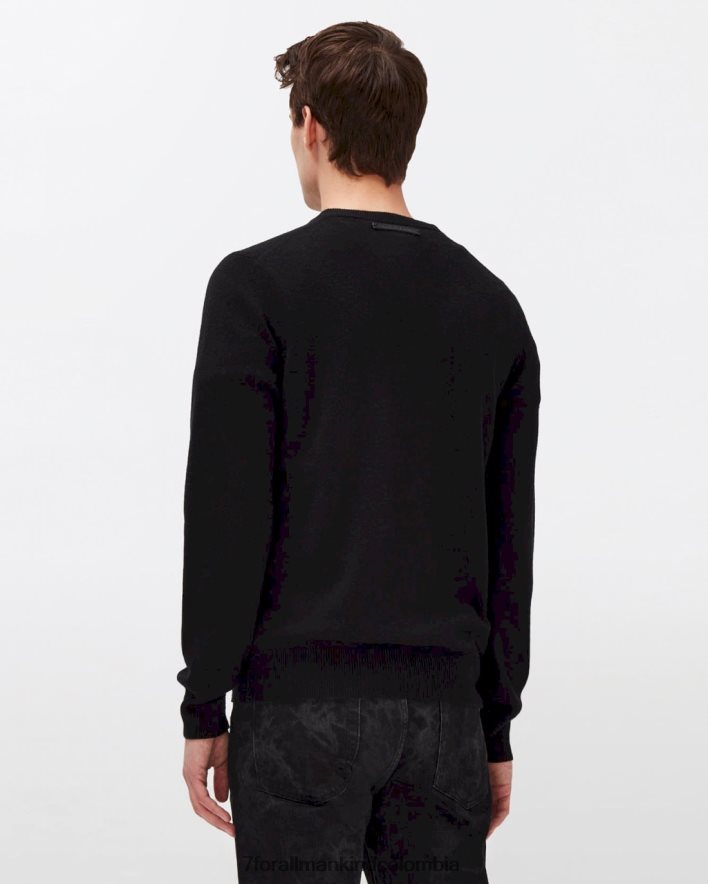 vestir 7 for All Mankind tripulación de cachemira en negro JBNRD833