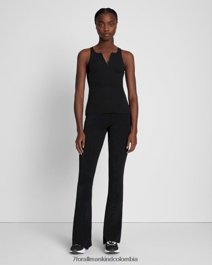 vestir 7 for All Mankind Camiseta sin mangas de canalé con cremallera en una noche sin luna JBNRD393