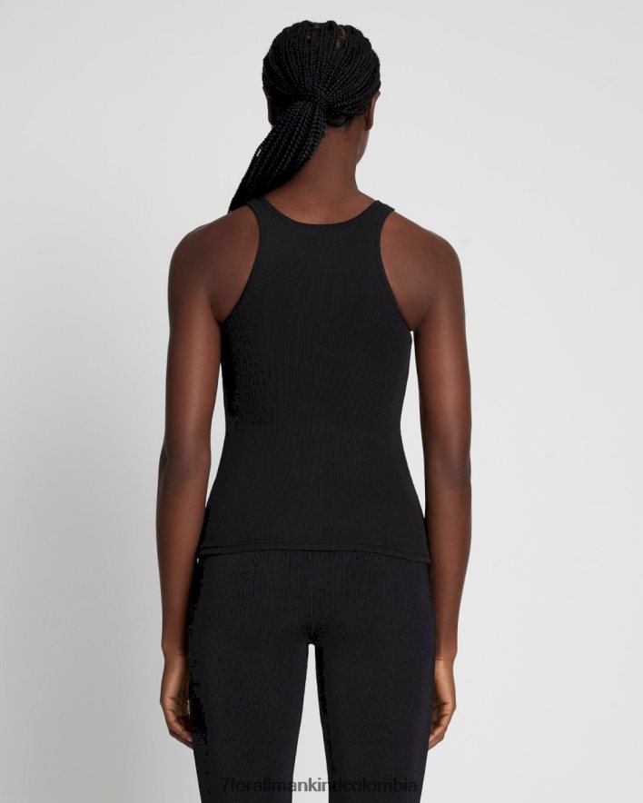 vestir 7 for All Mankind Camiseta sin mangas de canalé con cremallera en una noche sin luna JBNRD393